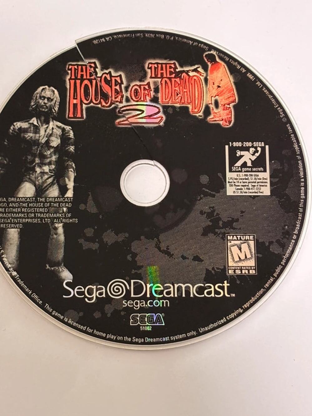 Sega Dreamcast 1999 House of the Dead 2 Original Disc